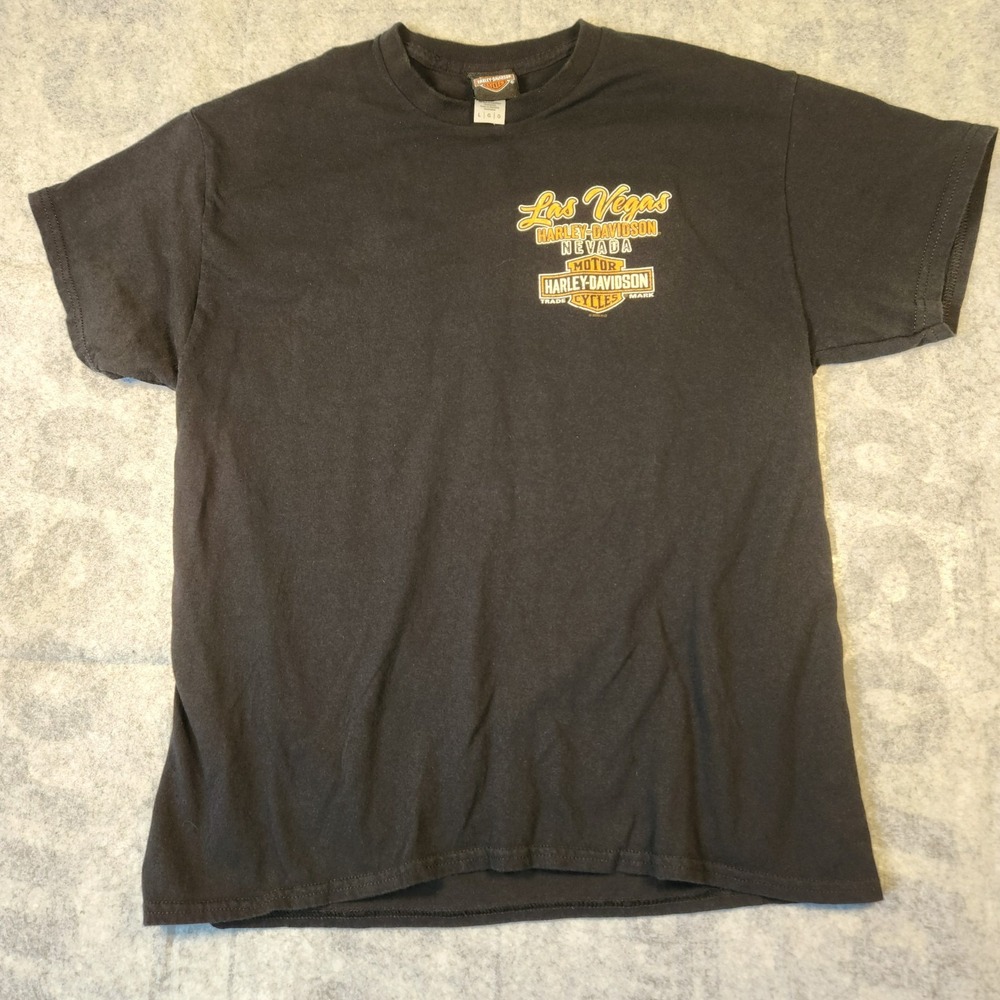 Harley Davidson Las Vegas Nevada Graphic T-Shirt‎ Black Men's Size Large